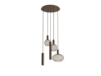 Hanglamp Como Ø50cm - platinum - incl. 5x lichtbron Hanglamp Como Ø50cm - platinum - incl. 5x lichtbron