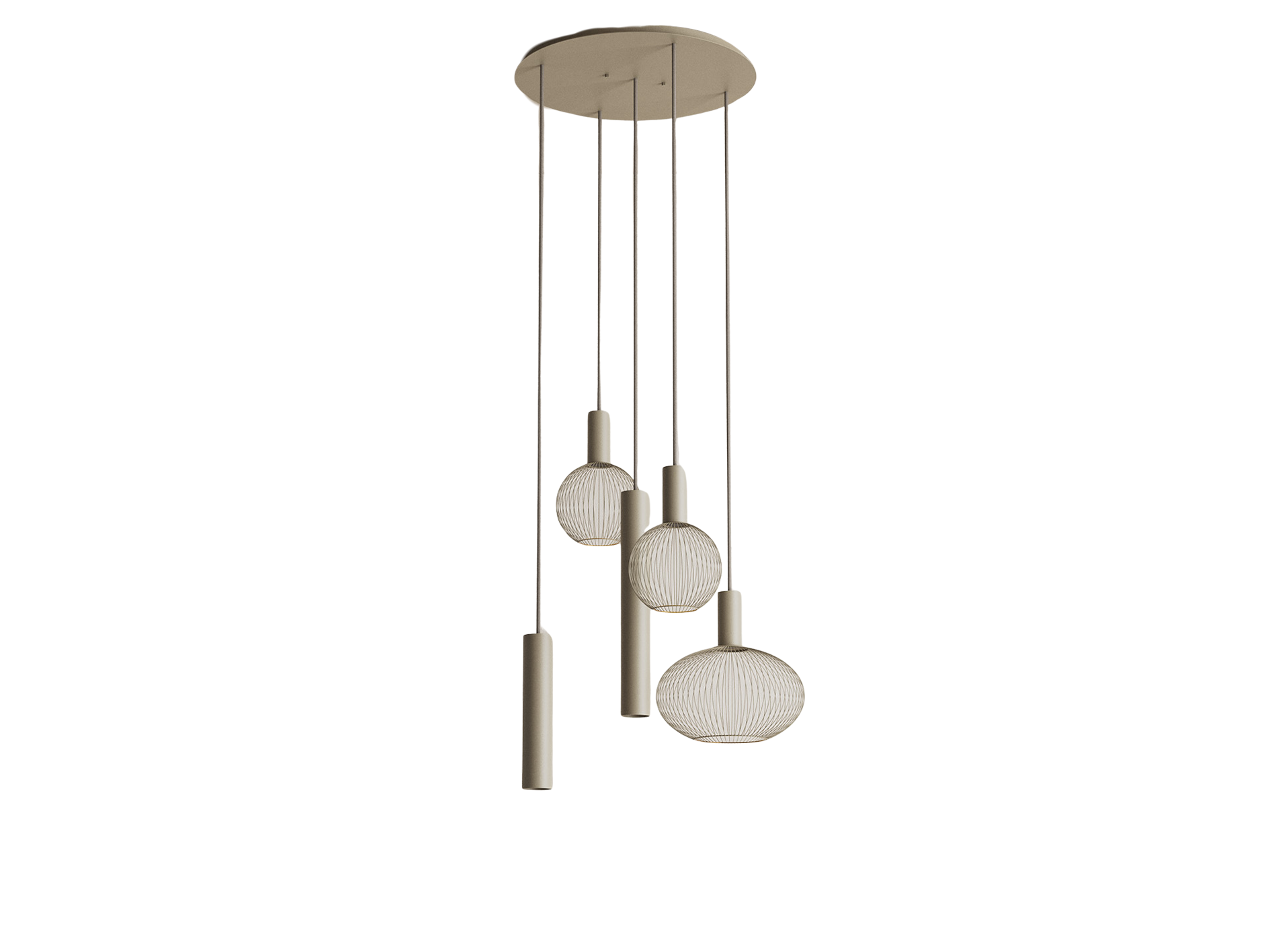 Hanglamp Como Ø50cm - quartz - incl. 5x lichtbron