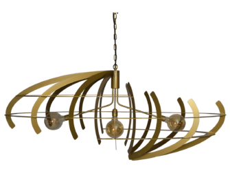 Hanglamp Terra ovaal 150cm - goud - 3x E27