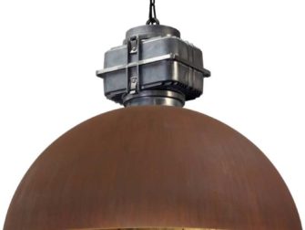 industriele hanglamp roest bladgoud