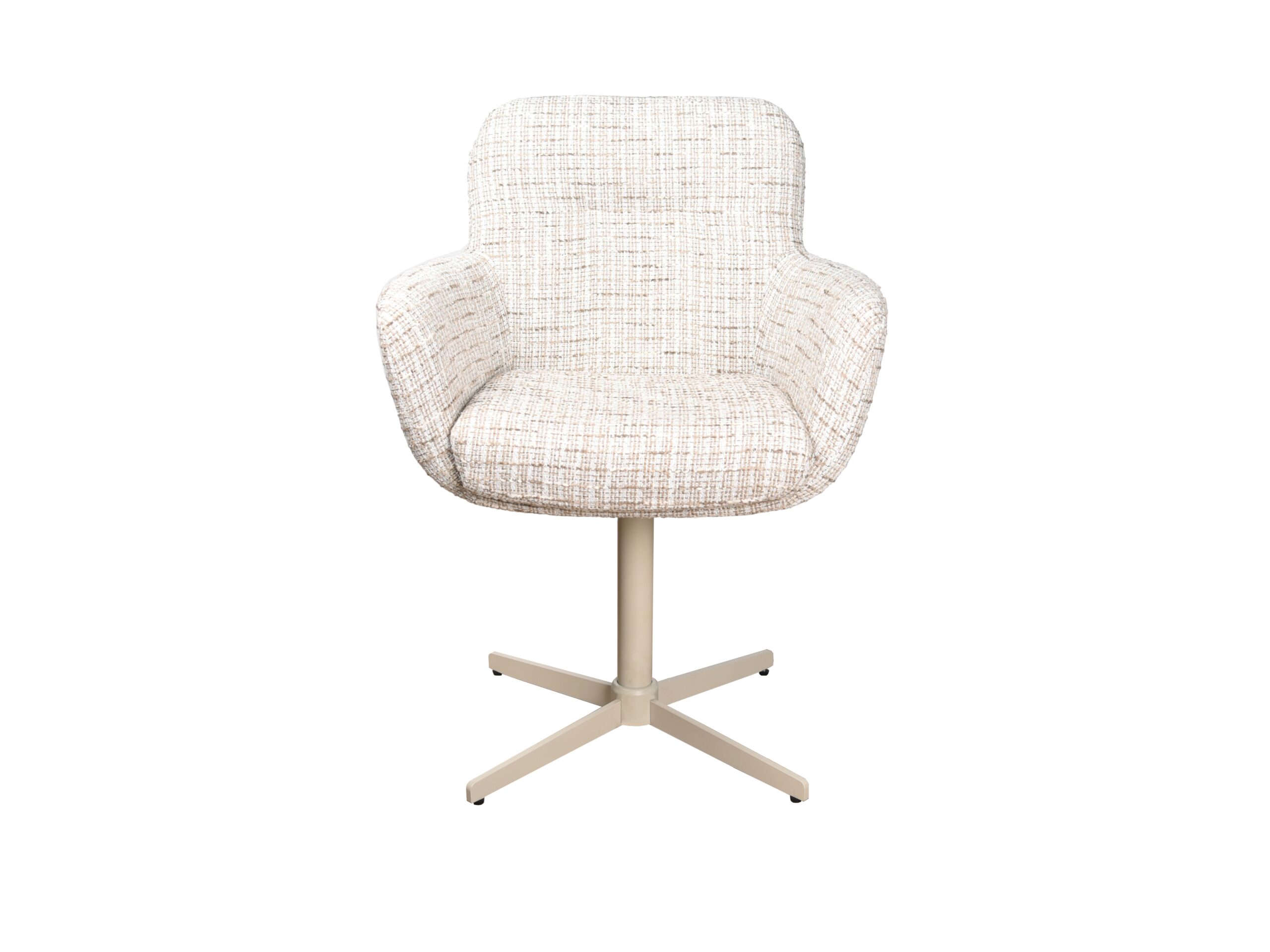 Eetkamerstoel Bowie - be trendy cream - onderstel iras - metaalkleur beige