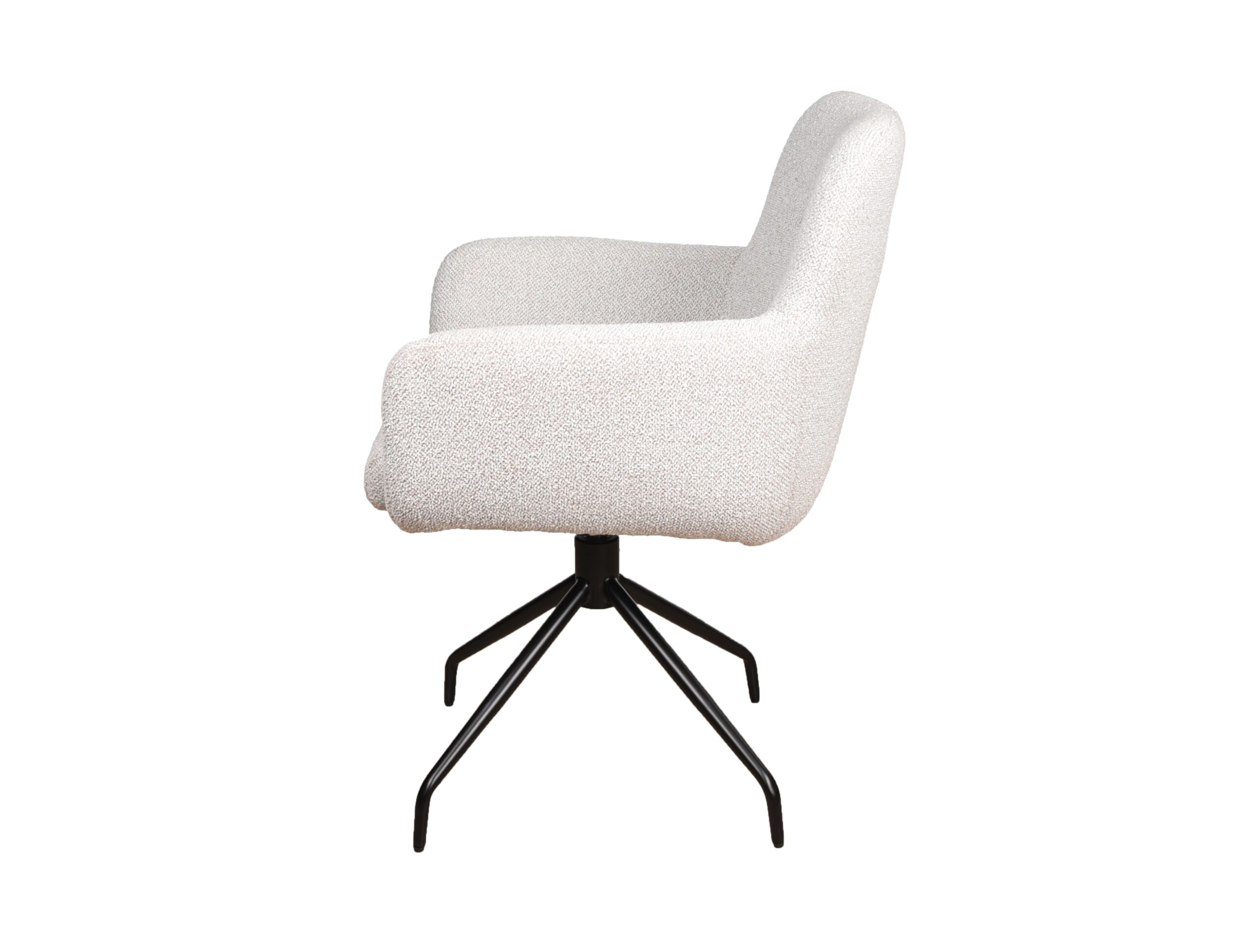 Eetkamerstoel Bowie - cosmo white - onderstel atlas - metaalkleur zwart