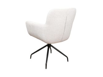 Eetkamerstoel Bowie - cosmo white - onderstel atlas - metaalkleur zwart