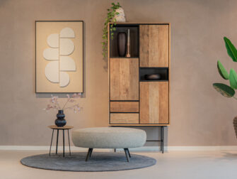 Hocker van bank Betis - sneak sesame - metaalkleur zwart Hocker met ronde vormen en zachte uitstraling