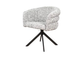 Eetkamerstoel Imola - be fine grey - onderstel venus - metaalkleur zwart