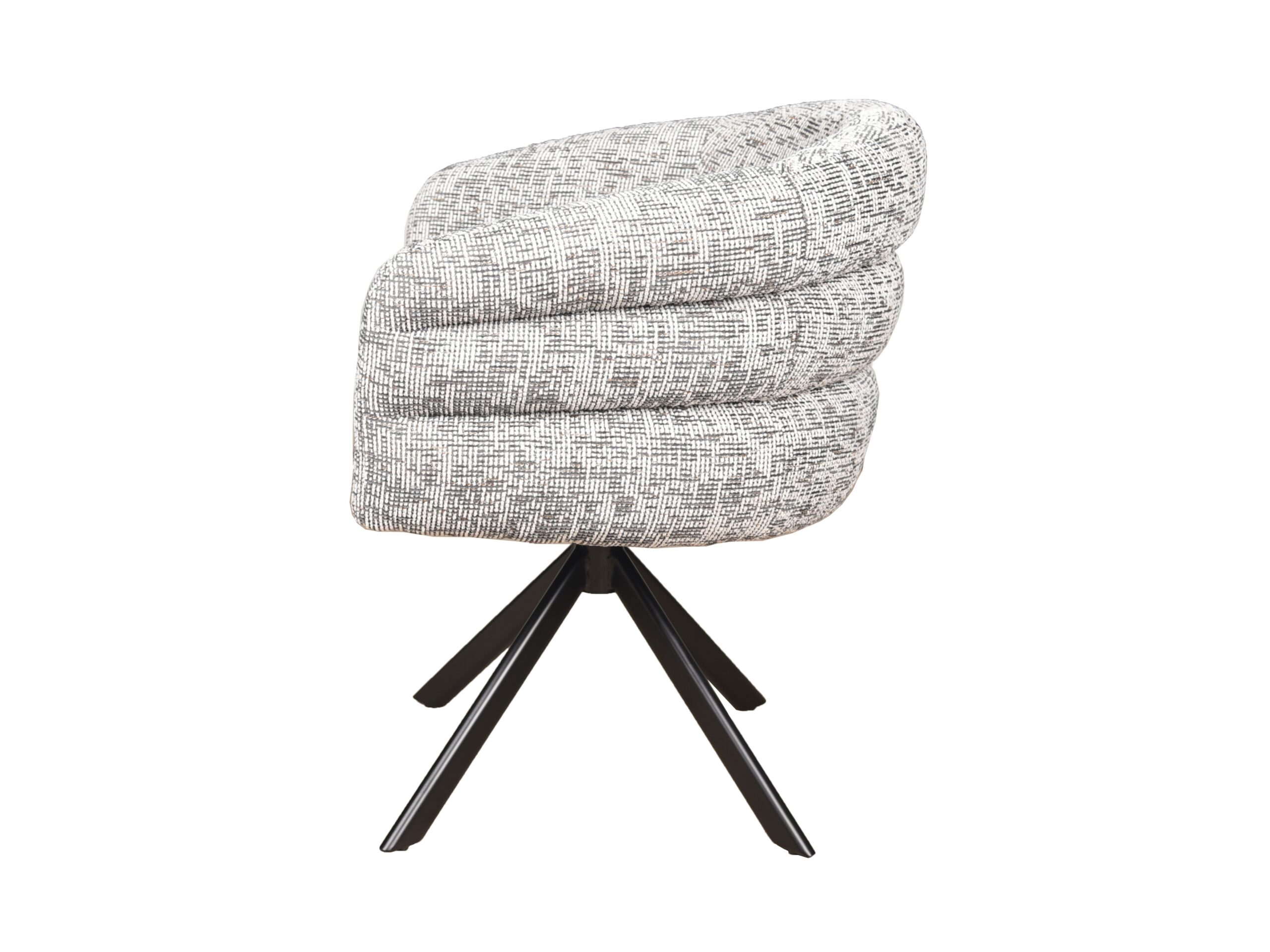 Eetkamerstoel Imola - be fine grey - onderstel venus - metaalkleur zwart