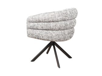 Eetkamerstoel Imola - be fine grey - onderstel venus - metaalkleur zwart