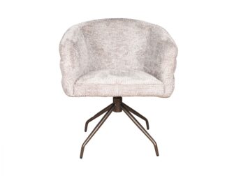 Eetkamerstoel Imola - be lovely beige - onderstel atlas - metaalkleur anodic bruin