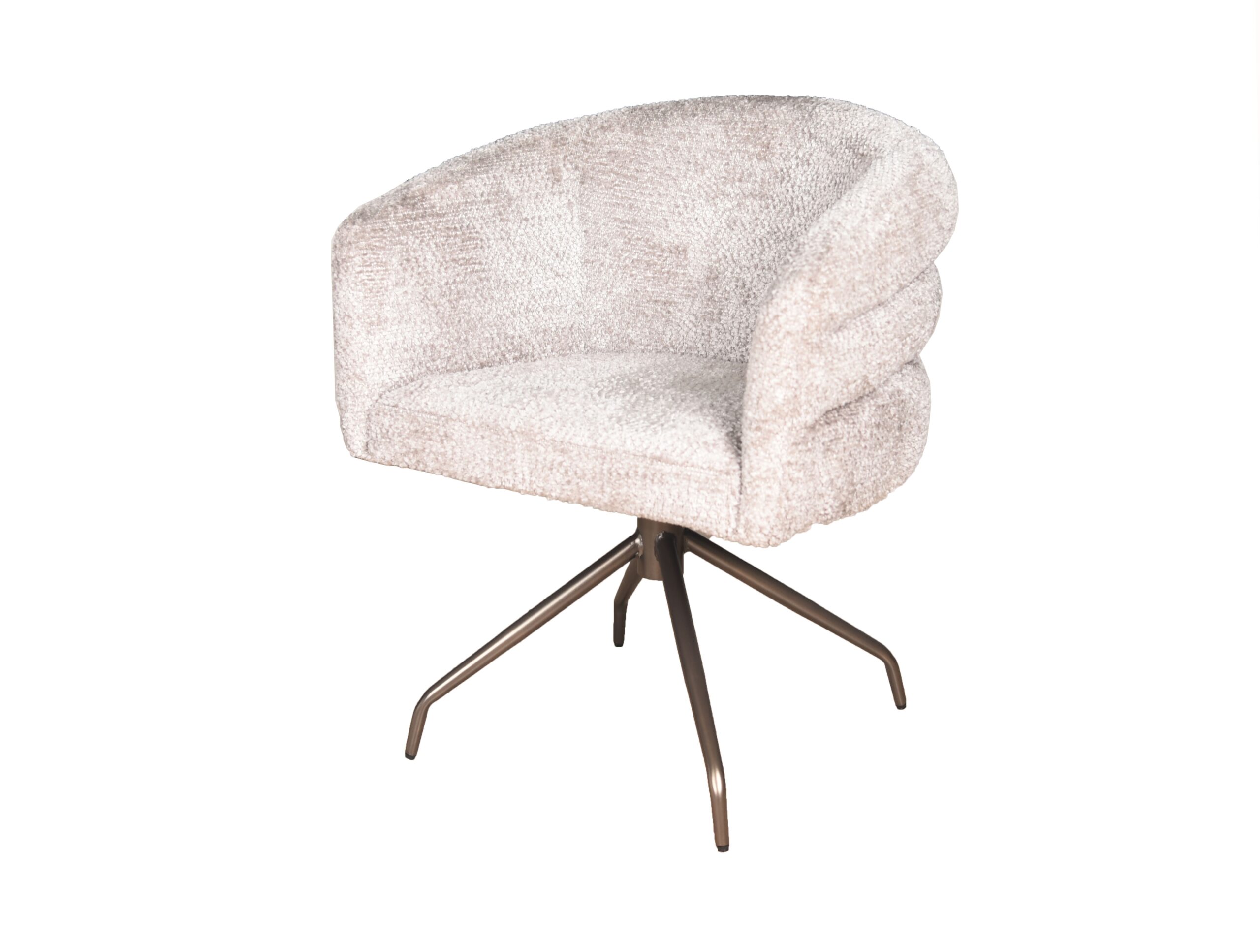 Eetkamerstoel Imola - be lovely beige - onderstel atlas - metaalkleur anodic bruin