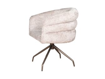 Eetkamerstoel Imola - be lovely beige - onderstel atlas - metaalkleur anodic bruin