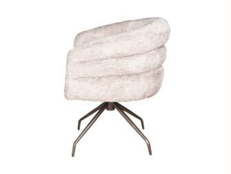 Eetkamerstoel Imola - be lovely beige - onderstel atlas - metaalkleur anodic bruin