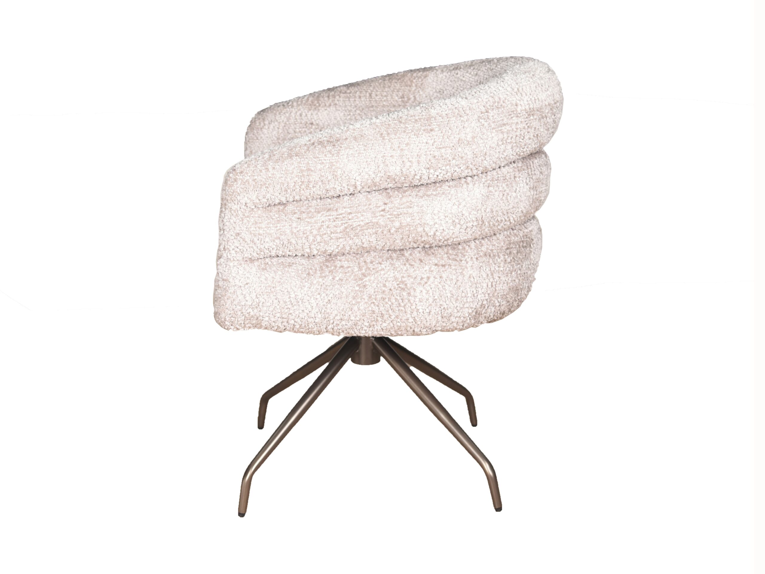 Eetkamerstoel Imola - be lovely beige - onderstel atlas - metaalkleur anodic bruin