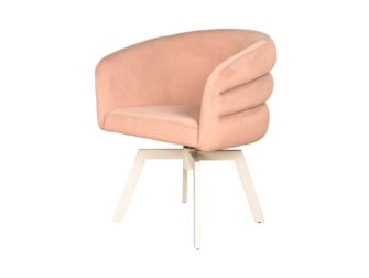 Eetkamerstoel Imola - cashmere blush - onderstel mars- metaalkleur beige