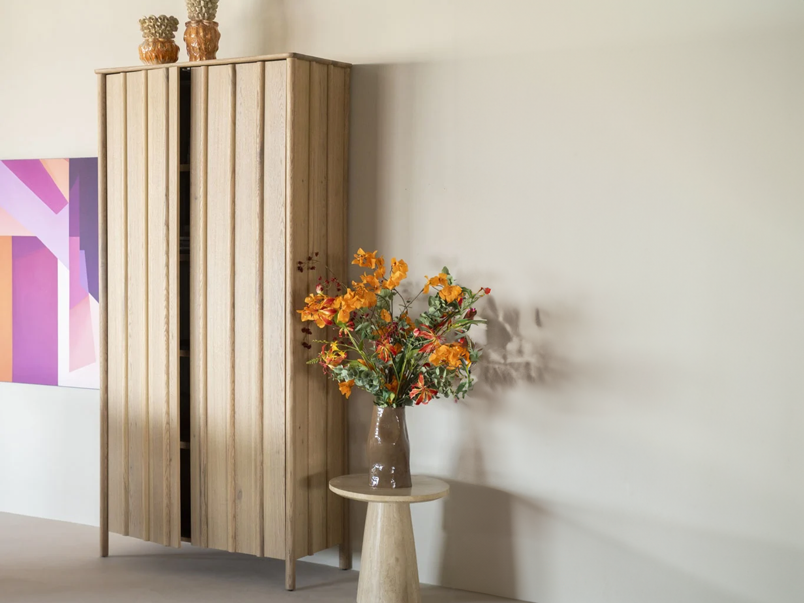 wandkast japandi stijl naturel eiken