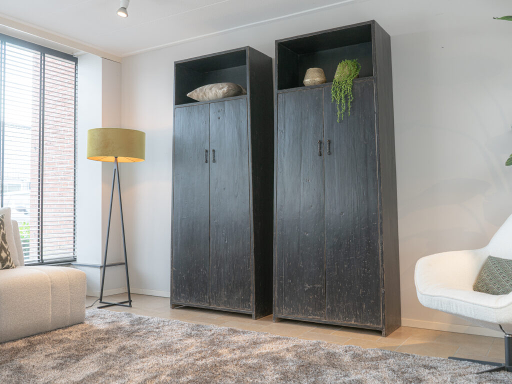 opbergkasten zwart hout