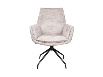 Eetkamerstoel Lisboa - be lovely beige - onderstel atlas - metaalkleur zwart