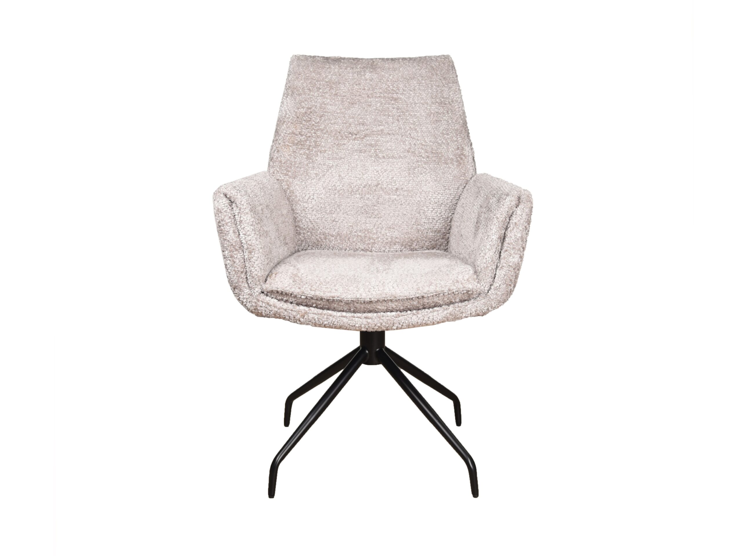 Eetkamerstoel Lisboa - be lovely beige - onderstel atlas - metaalkleur zwart