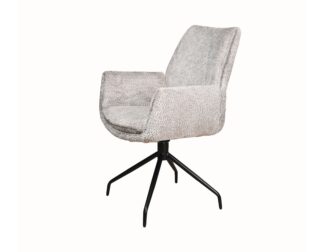 Eetkamerstoel Lisboa - be lovely beige - onderstel atlas - metaalkleur zwart