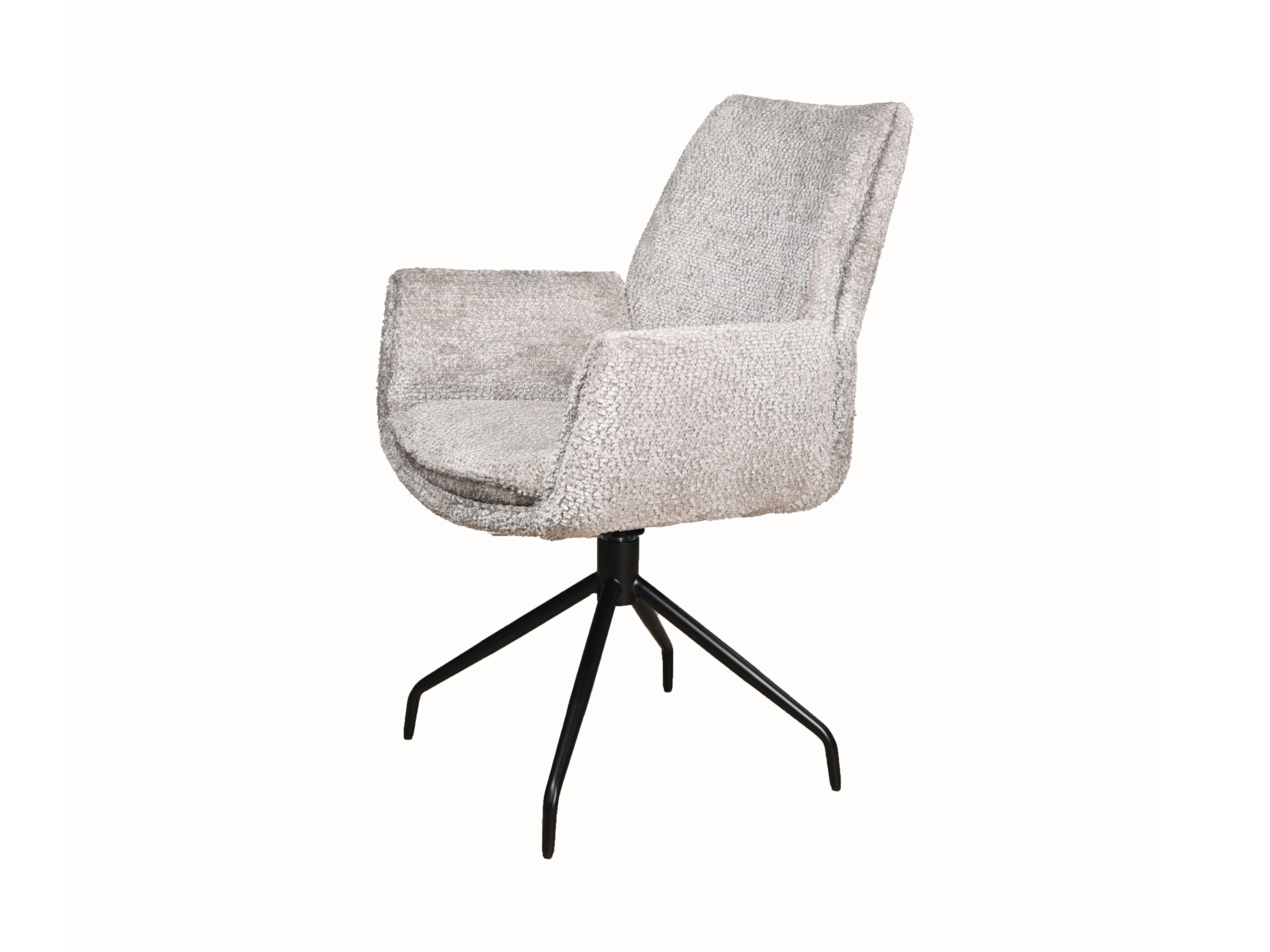 Eetkamerstoel Lisboa - be lovely beige - onderstel atlas - metaalkleur zwart