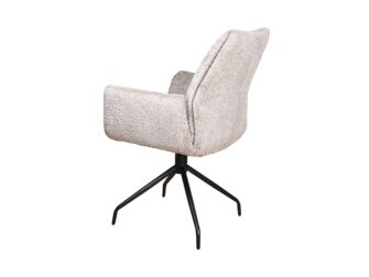 Eetkamerstoel Lisboa - be lovely beige - onderstel atlas - metaalkleur zwart