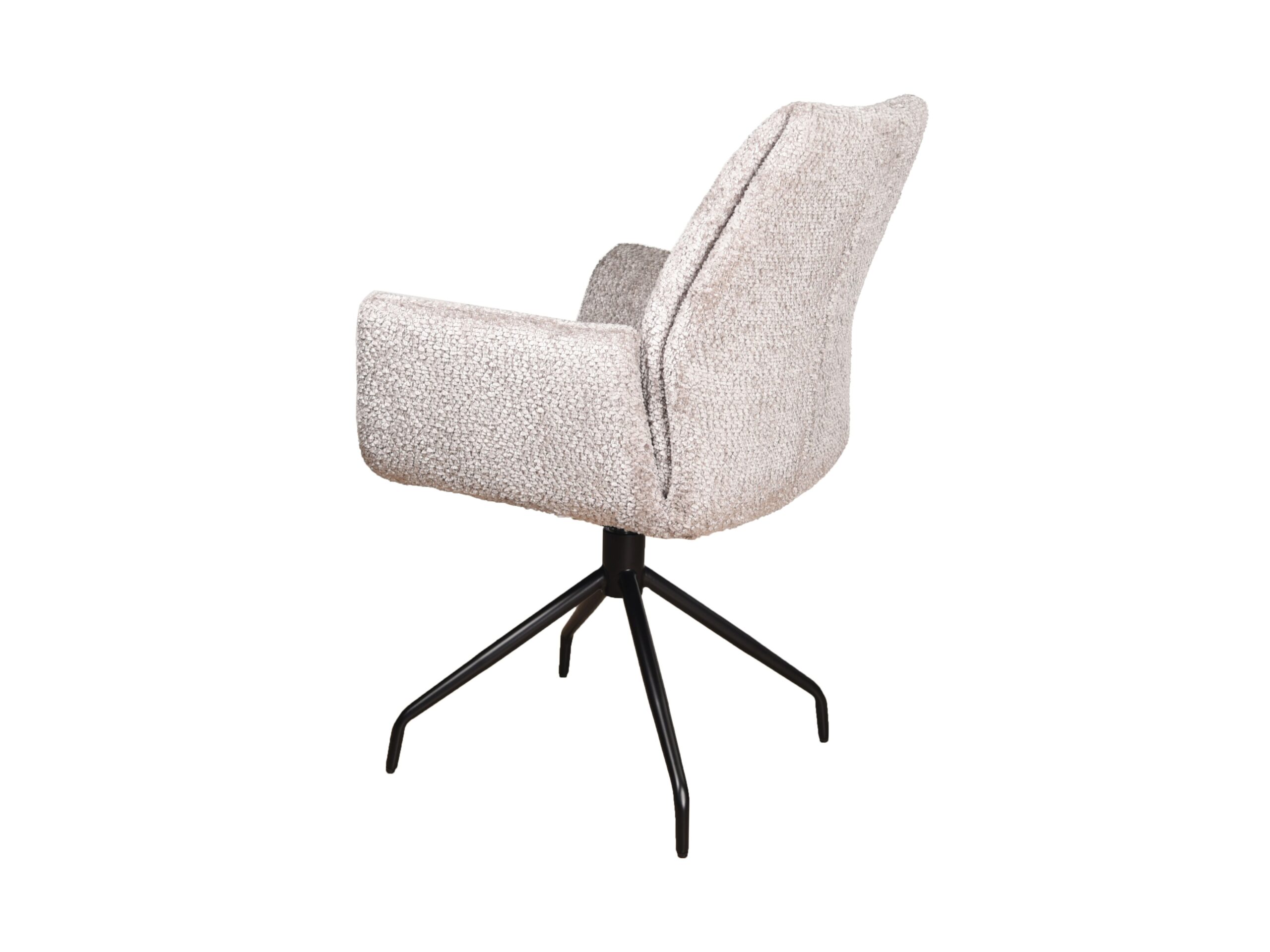 Eetkamerstoel Lisboa - be lovely beige - onderstel atlas - metaalkleur zwart