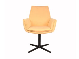 Eetkamerstoel Lisboa - cashmere yellow - onderstel iras - metaalkleur zwart