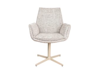 Eetkamerstoel Lisboa - be fine beige - onderstel iras - metaalkleur beige