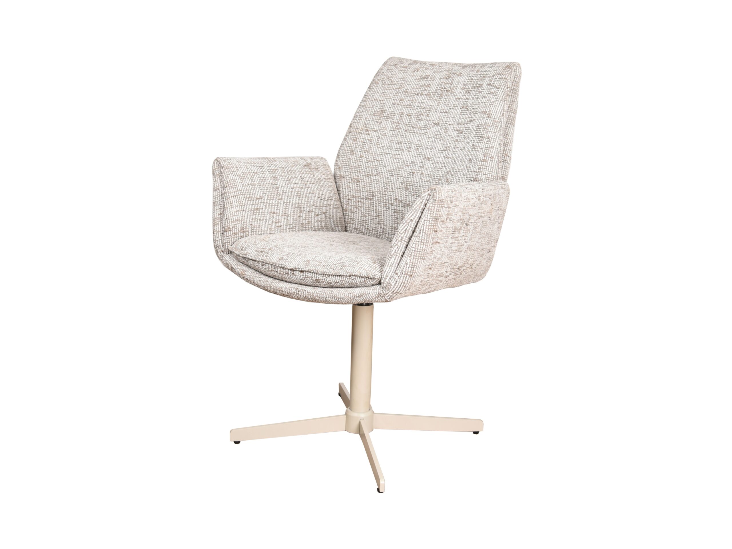 Eetkamerstoel Lisboa - be fine beige - onderstel iras - metaalkleur beige