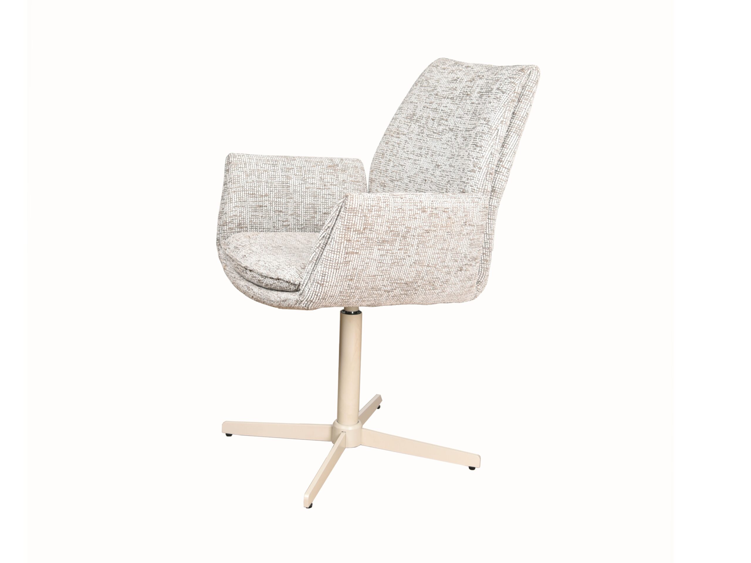 Eetkamerstoel Lisboa - be fine beige - onderstel iras - metaalkleur beige