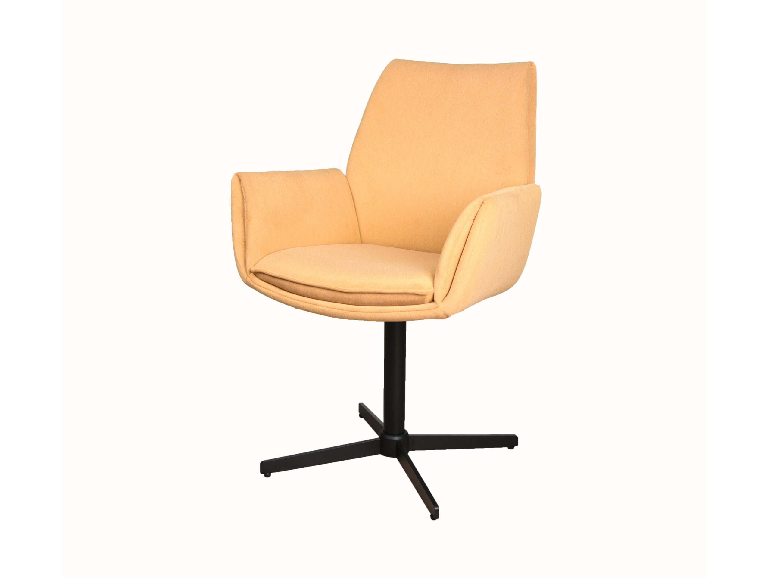 Eetkamerstoel Lisboa - cashmere yellow - onderstel iras - metaalkleur zwart