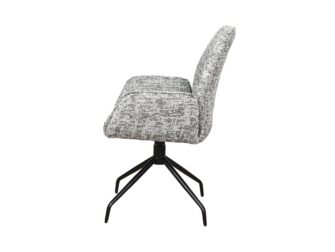 Eetkamerstoel Griffin - be fine grey - onderstel atlas - metaalkleur zwart