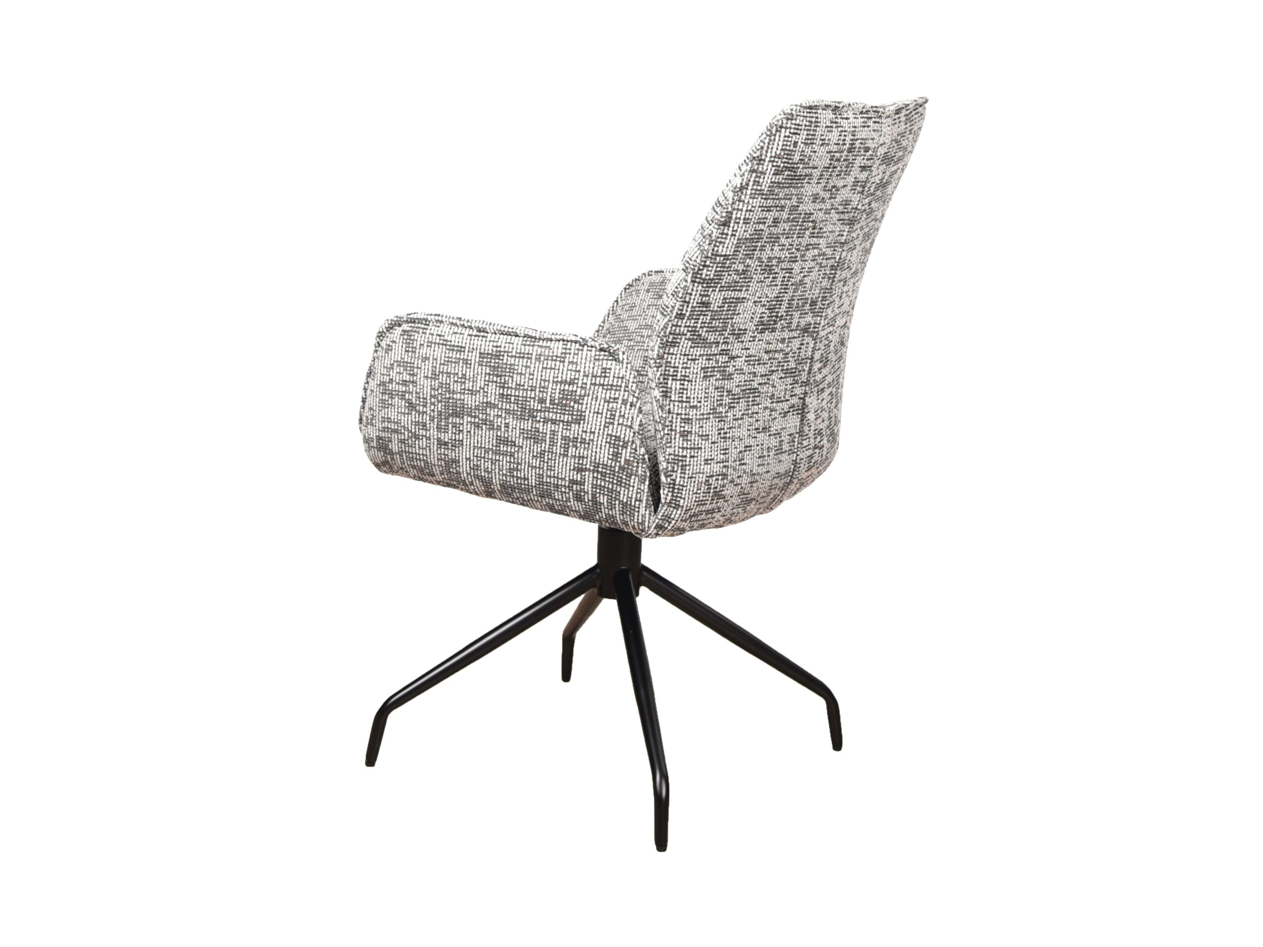 Eetkamerstoel Griffin - be fine grey - onderstel atlas - metaalkleur zwart