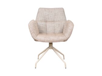 Eetkamerstoel Monaco - be amazing cream - onderstel atlas - metaalkleur beige