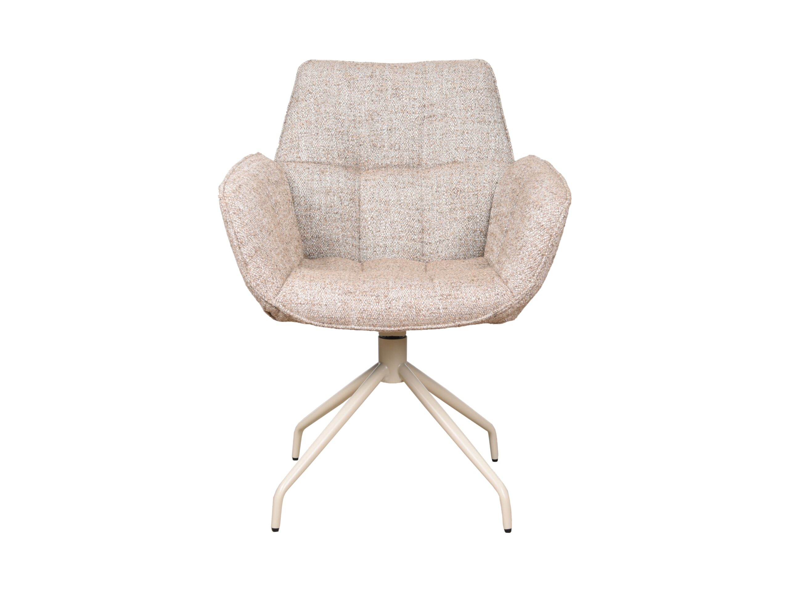 Eetkamerstoel Monaco - be amazing cream - onderstel atlas - metaalkleur beige