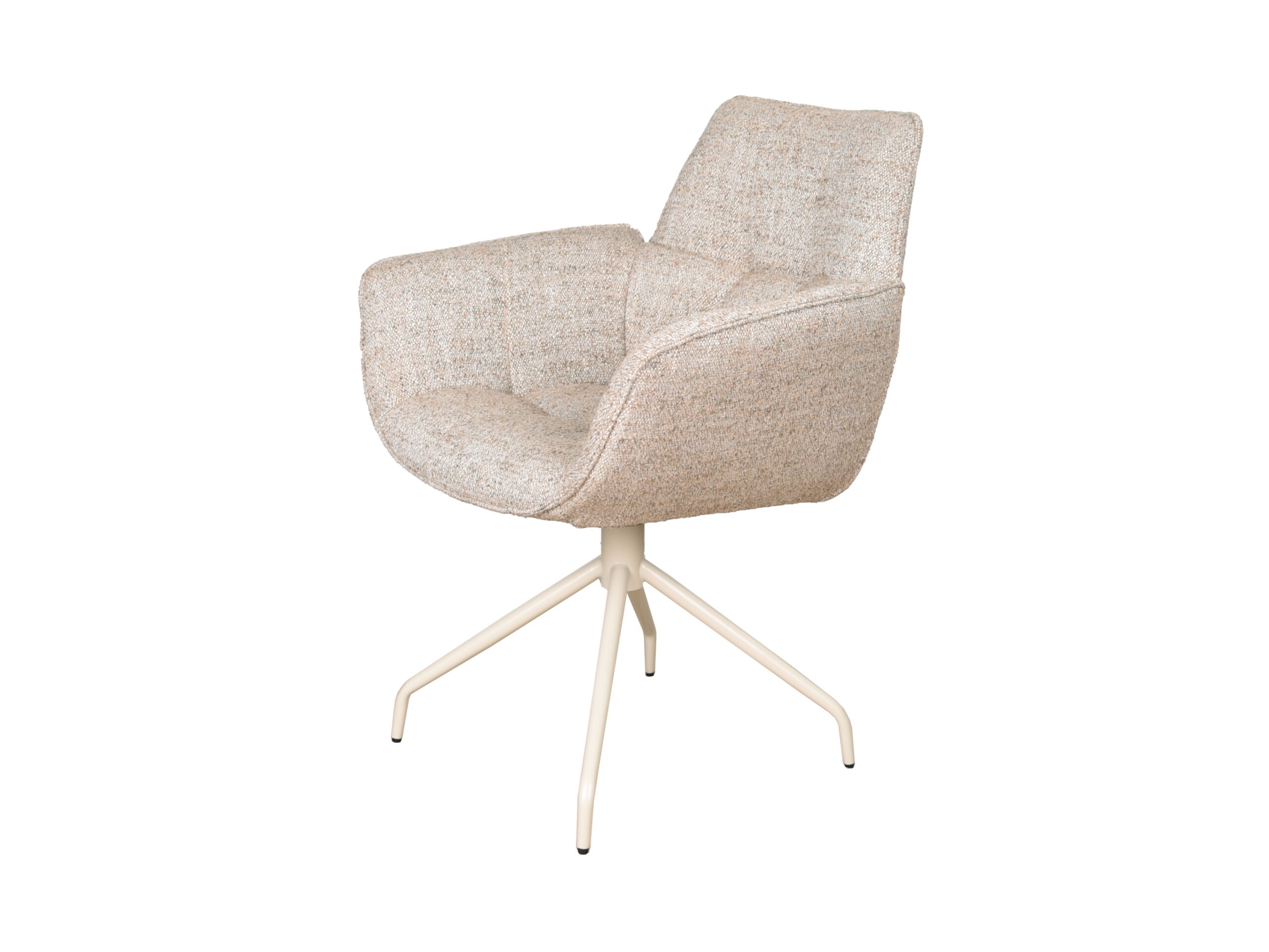 Eetkamerstoel Monaco - be amazing cream - onderstel atlas - metaalkleur beige