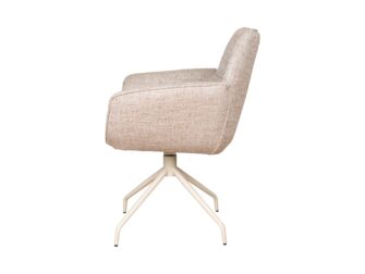 Eetkamerstoel Monaco - be amazing cream - onderstel atlas - metaalkleur beige