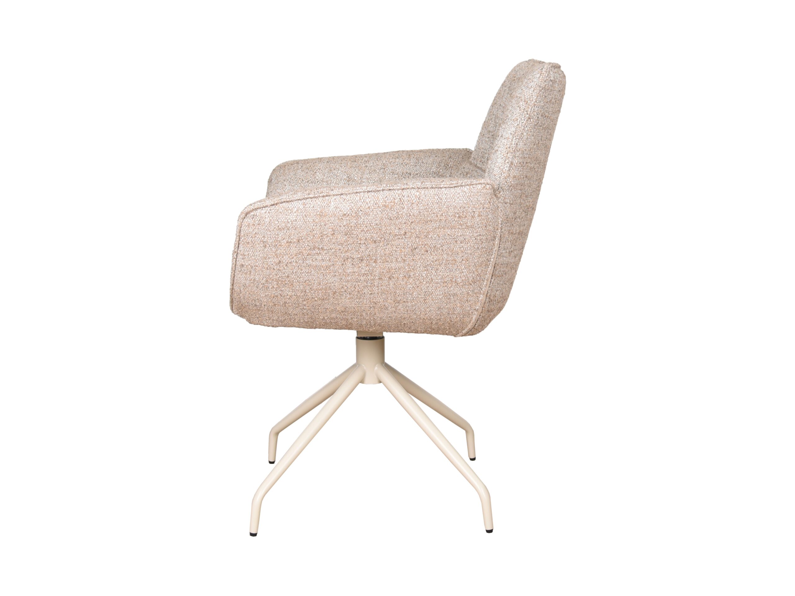 Eetkamerstoel Monaco - be amazing cream - onderstel atlas - metaalkleur beige