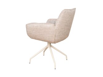 Eetkamerstoel Monaco - be amazing cream - onderstel atlas - metaalkleur beige