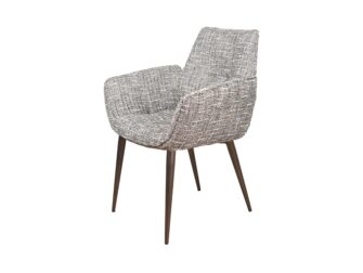 Eetkamerstoel Monaco - be trendy machiato - onderstel orion - metaalkleur anodic bruin