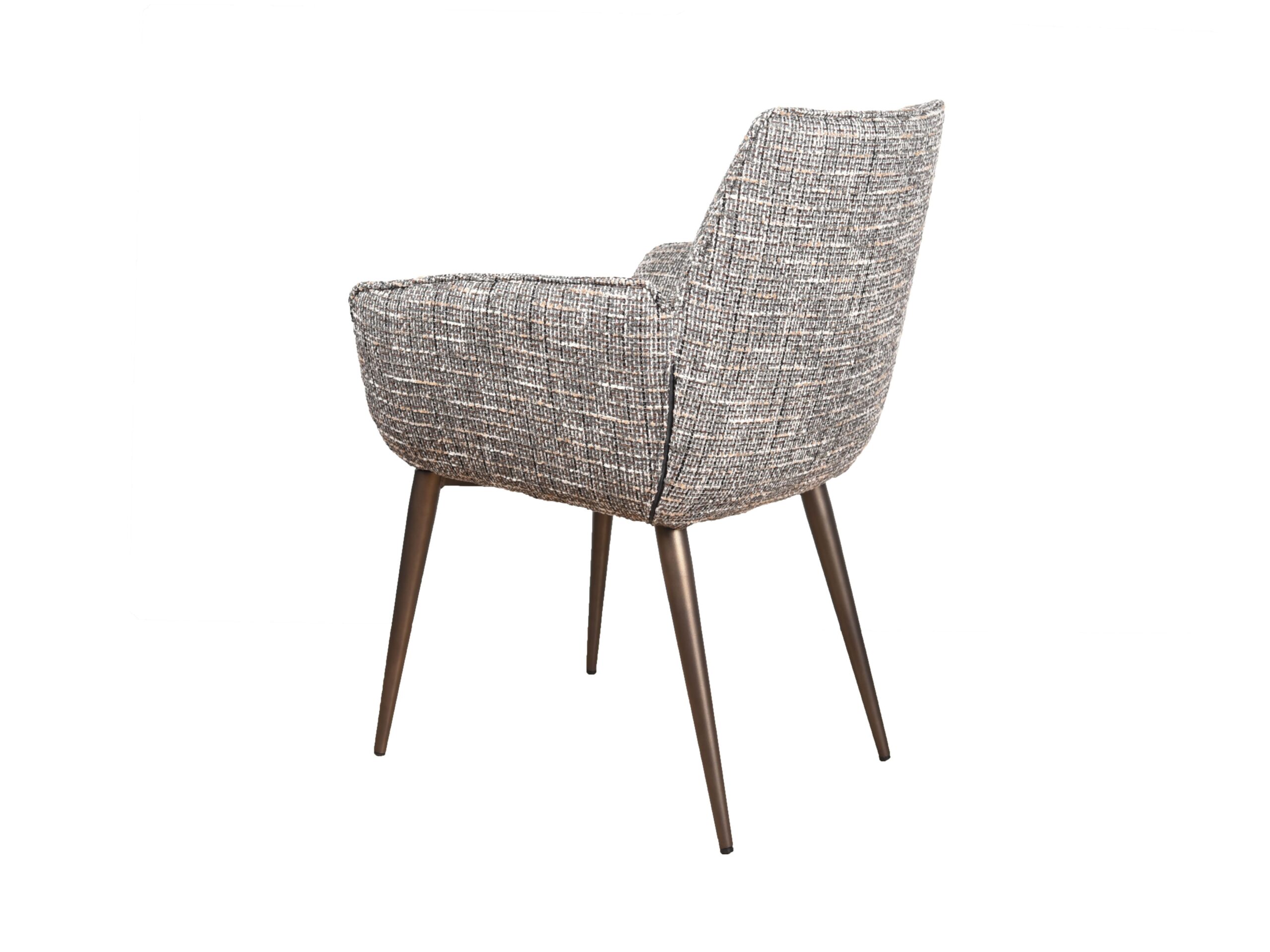 Eetkamerstoel Monaco - be trendy machiato - onderstel orion - metaalkleur anodic bruin