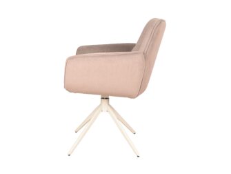 Eetkamerstoel Monaco - cashmere blush - onderstel moon - metaalkleur beige