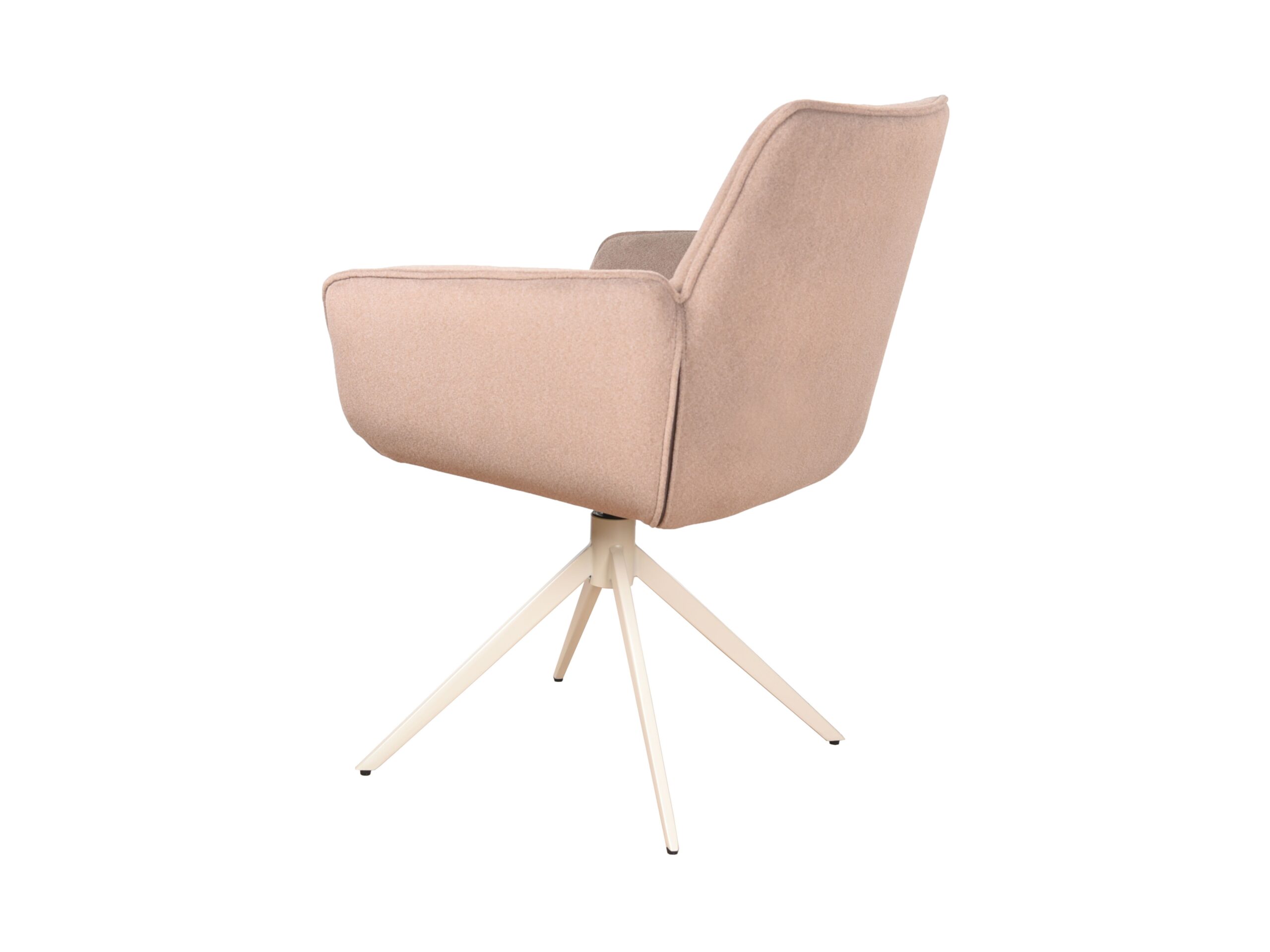 Eetkamerstoel Monaco - cashmere blush - onderstel moon - metaalkleur beige