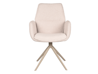 Eetkamerstoel Lusignan - bouclé naturel - onderstel taupe Eetkamerstoel Lusignan - bouclé naturel - onderstel taupe