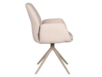 Eetkamerstoel Lusignan - bouclé naturel - onderstel taupe Eetkamerstoel Lusignan - bouclé naturel - onderstel taupe