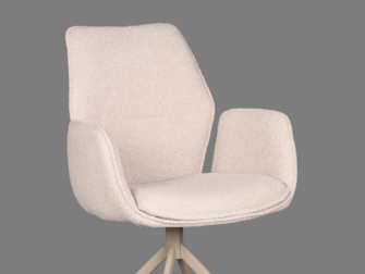 Eetkamerstoel Lusignan - bouclé naturel - onderstel taupe