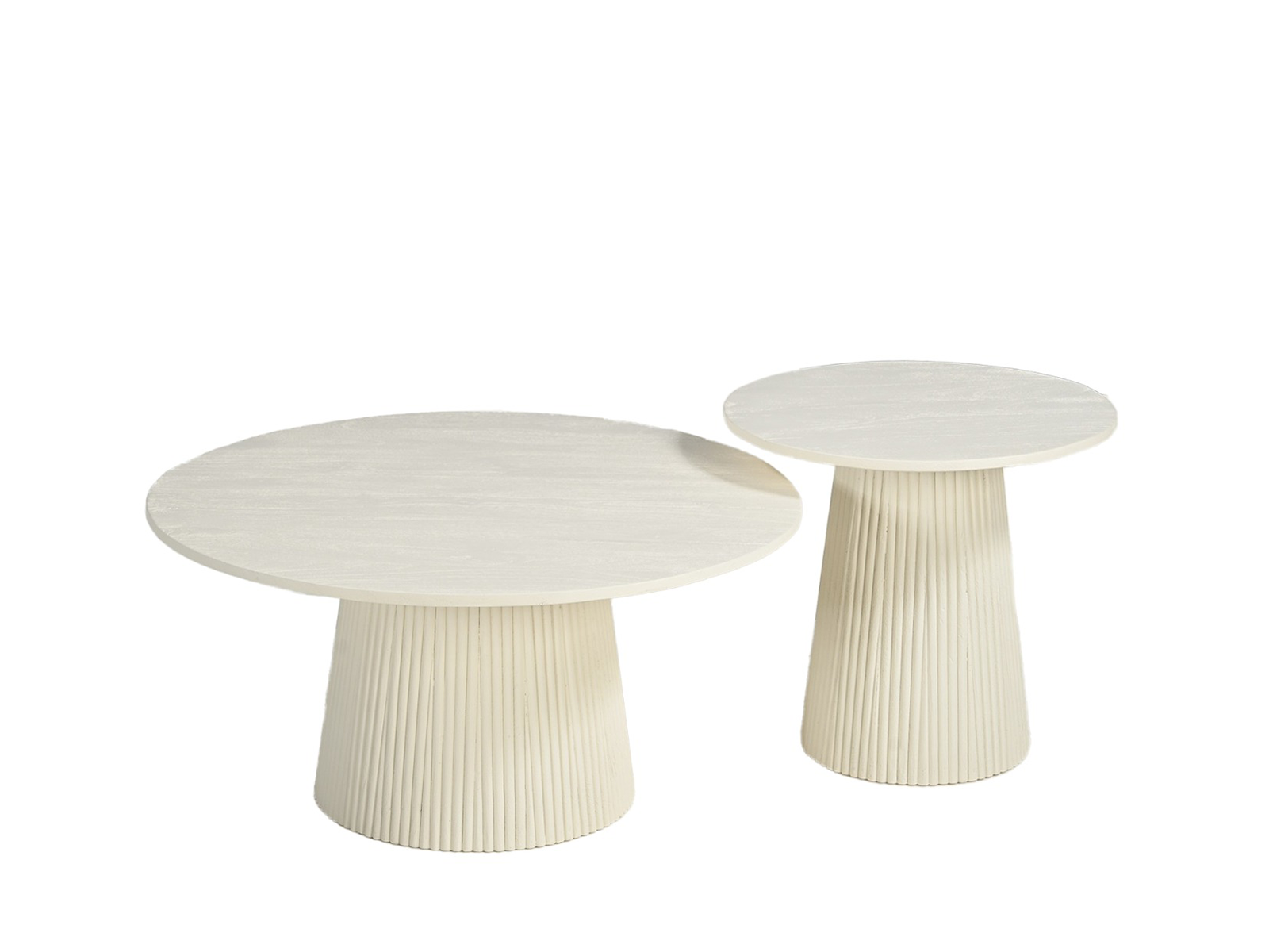 Salontafel Avena - set van 2 - Ø50x46cm - Ø80x38cm