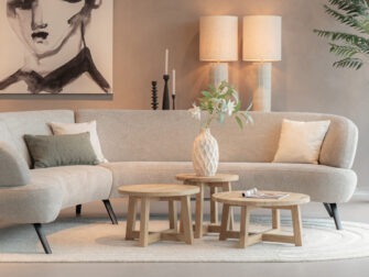 Salontafel Bayonne - Ø65cm - Ø55cm - Ø45cm oud eiken salontafels