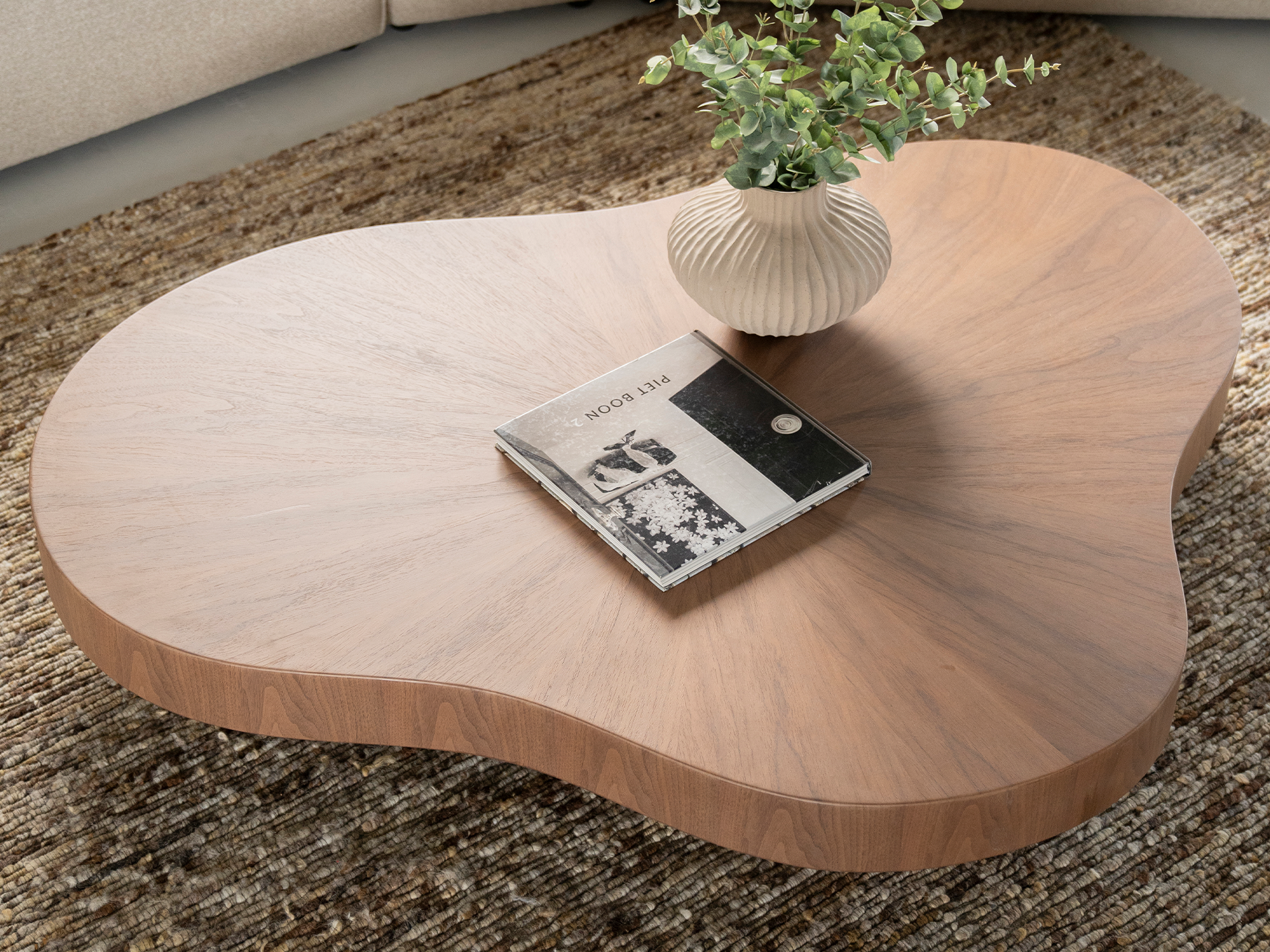 Organische salontafel set in lichte houttint