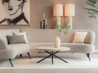 Salontafel Le Mans - Ø90cm - rond - ultra matte lak massief eiken salontafel 90cm rond