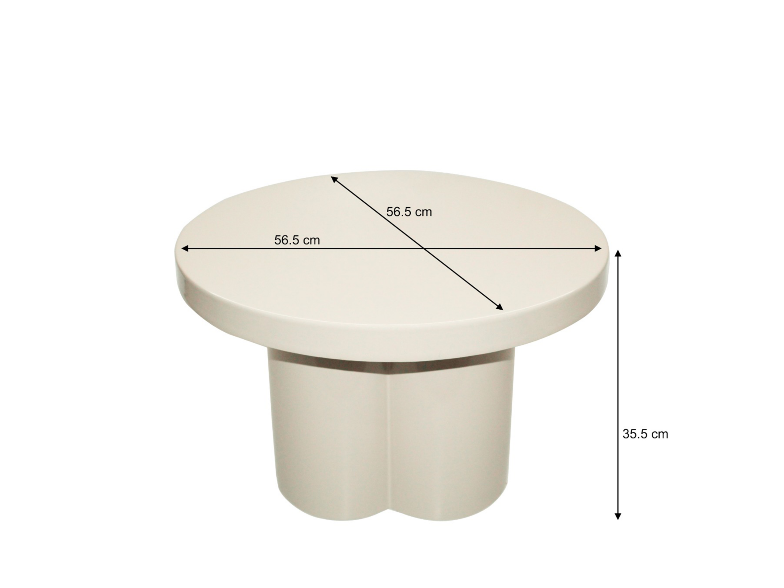 Salontafel Noa - off white - Ø56.5x35.5cm